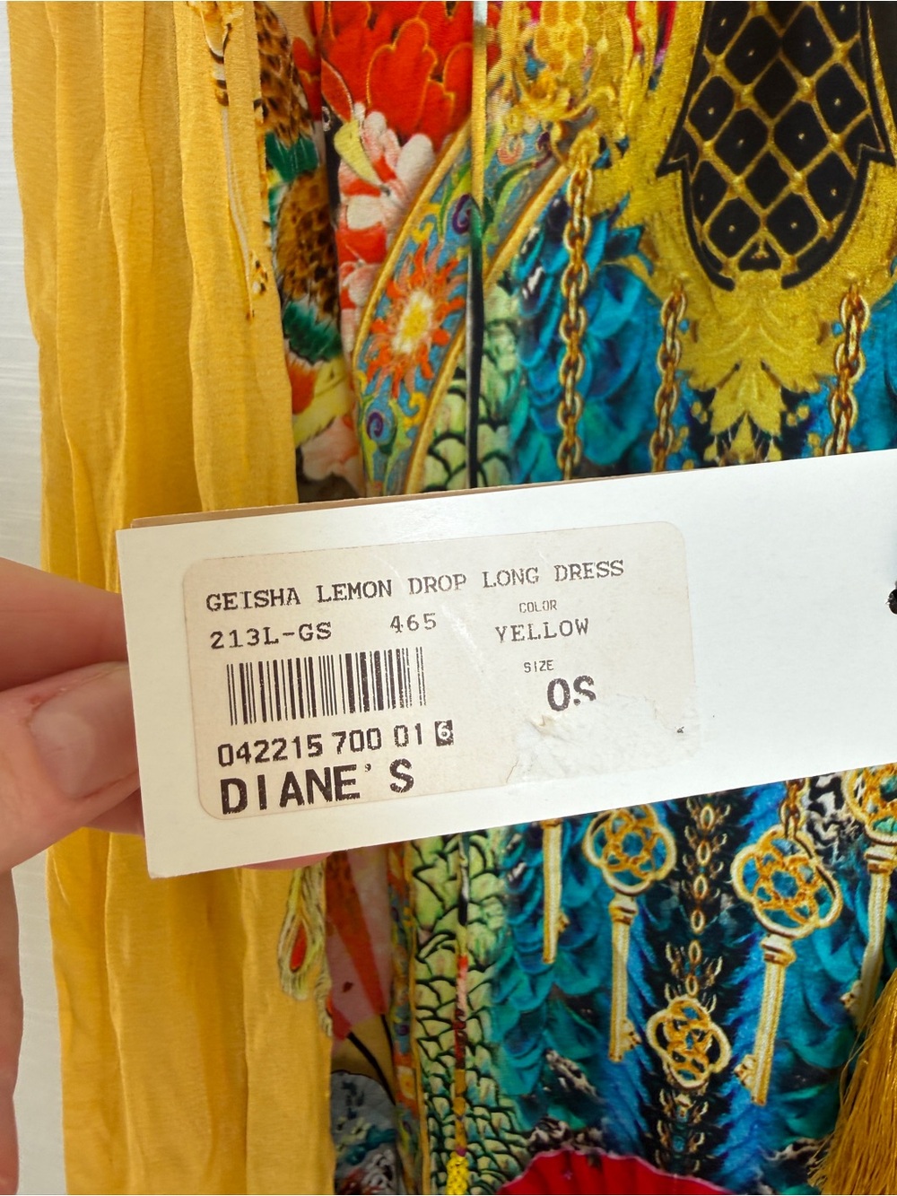 Shahida Parides Geisha Lemon Drop Long Maxi Dress | Size OS NWT - Picture 15 of 15